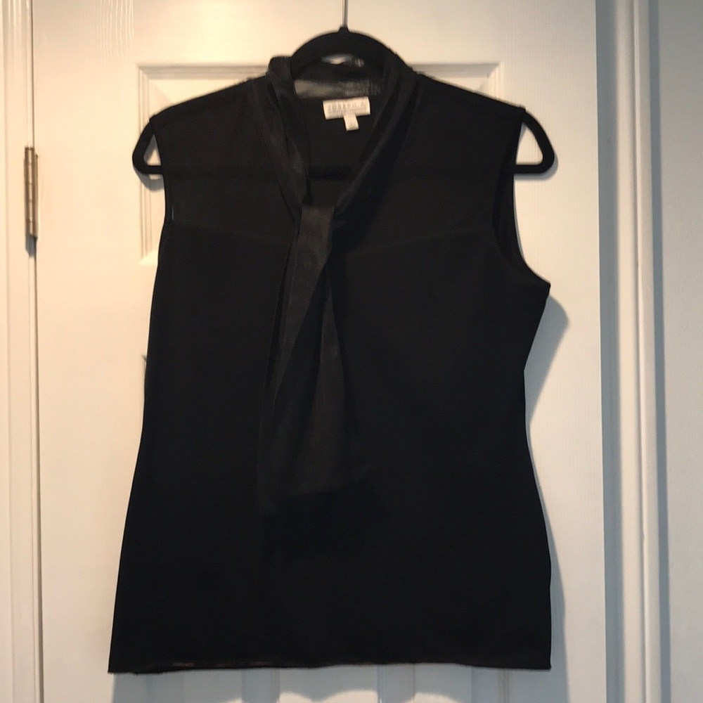 Joseph A black tank w mesh tie - size L